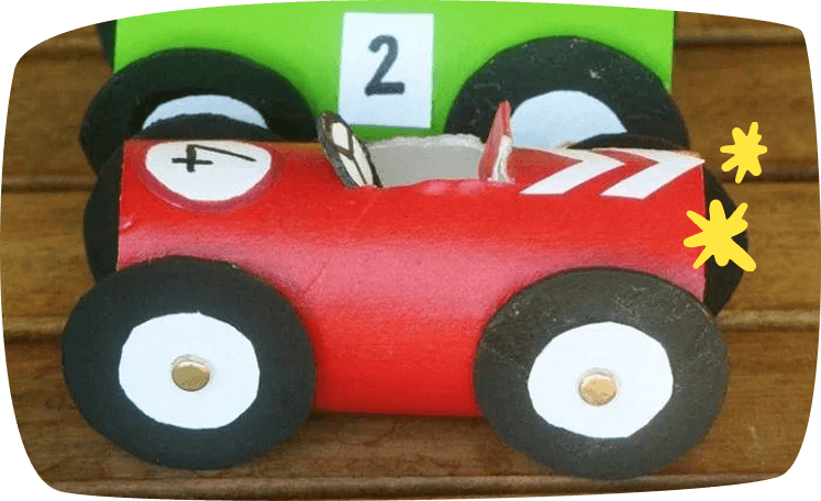 Manualidades con tubos de cartón carrito