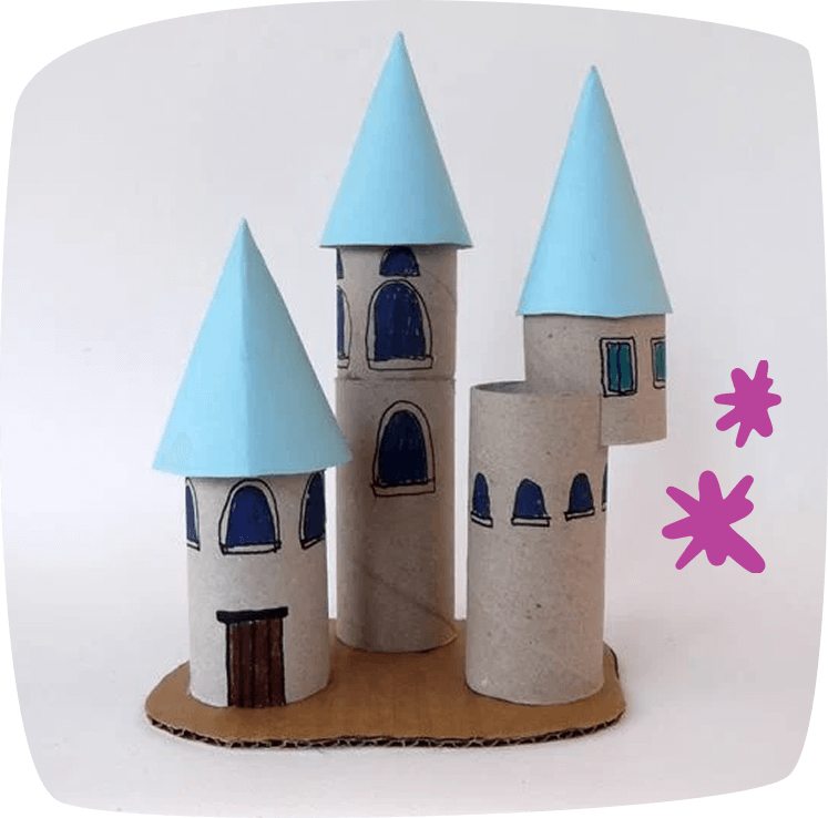 Manualidades con tubos de cartón castillo