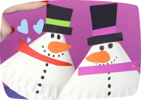 manualidade navidenas munecos de nieve con platos