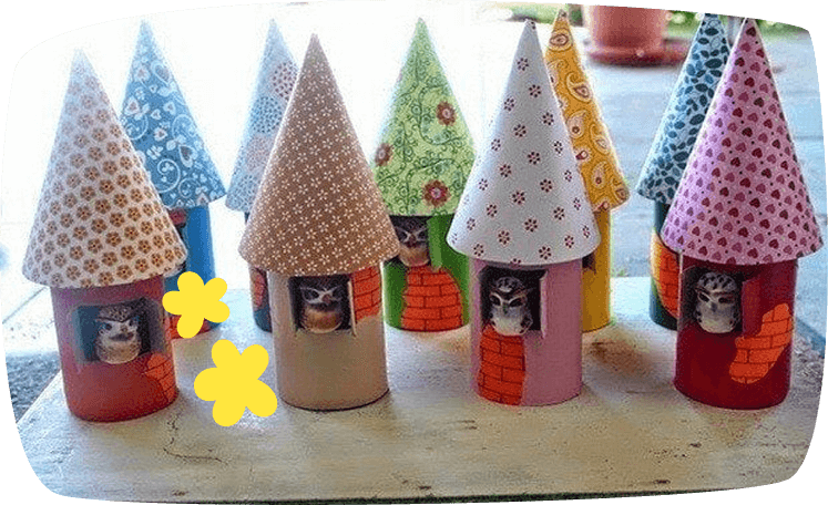 manualidades con tubo de carton casitas para pajaritos