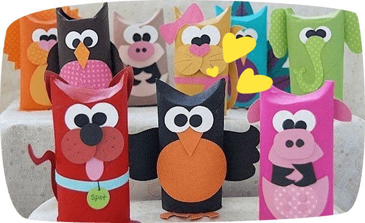 manualidades con tubos de carton animalitos