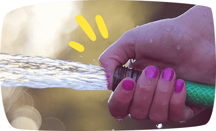 hand holding water hose