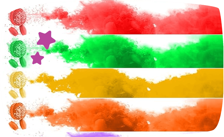 agua de varios colores